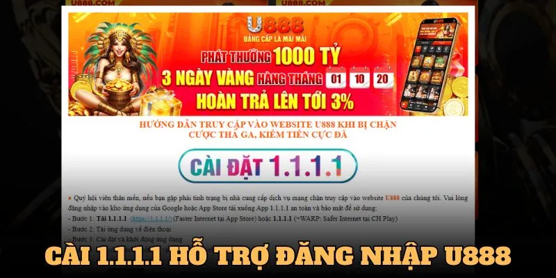 Tải phần mền 1.1.1.1 để hỗ trợ đăng nhập